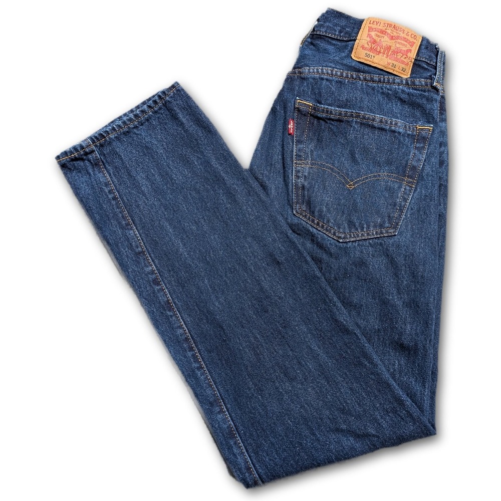 Levi's Mens Jeans 501 Blue 31x32 Original Fit Button Fly Denim Pockets Regular
